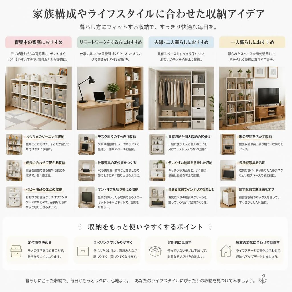 2. 家族のライフスタイルに合わせた収納アイデア